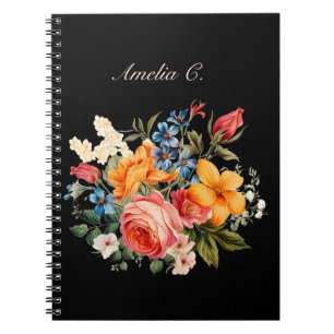 Elegantes schwarzes Aquarell-Notebook Notizblock