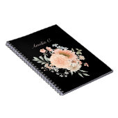 Elegantes schwarzes Aquarell-Notebook Notizblock (Rechte Seite)