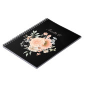Elegantes schwarzes Aquarell-Notebook Notizblock (Linke Seite)