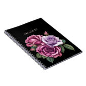 Elegantes schwarzes Aquarell-Notebook Notizblock (Rechte Seite)