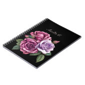 Elegantes schwarzes Aquarell-Notebook Notizblock (Linke Seite)