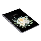 Elegantes schwarzes Aquarell-Notebook Notizblock (Rechte Seite)
