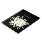 Elegantes schwarzes Aquarell-Notebook Notizblock (Linke Seite)