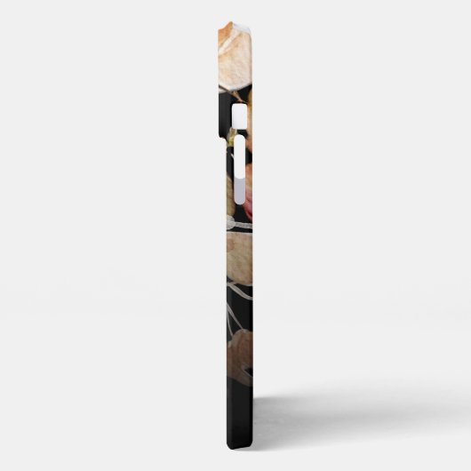 Elegantes Schwarzes Aquarellfarbenmonogramm iPhone Hülle (Linke Seite)