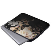 Elegantes Schwarzes Aquarellfarbenmonogramm Laptopschutzhülle (Vorne Knopf)