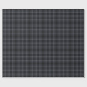 Elegantes Schwarzes Ästhetisches Tartan Kariert Geschenkpapier (Flach)