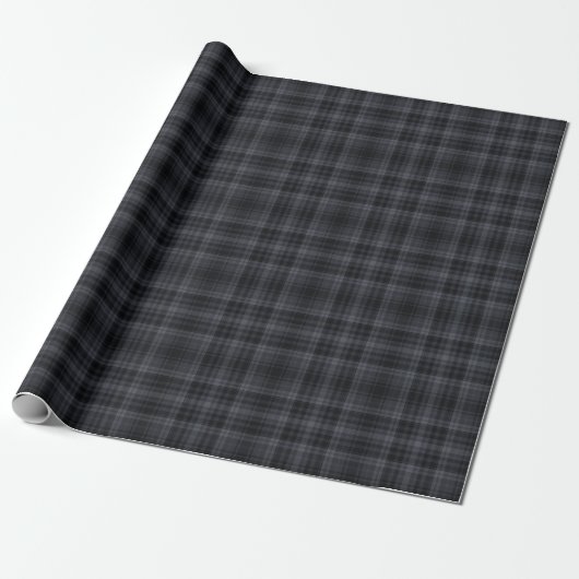 Elegantes Schwarzes Ästhetisches Tartan Kariert Geschenkpapier (Ungerollt)