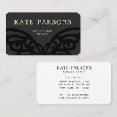 Elegantes Schwarzes auf dem Schwarzen Schmetterlin Visitenkarte (Vorne/Hinten)