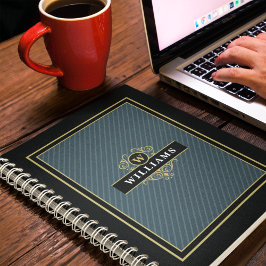 Elegantes Schwarzes Bellinzona Mit Monogramm Notizblock