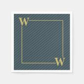 Elegantes Schwarzes Bellinzona Mit Monogramm Serviette (Vorderseite)