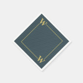 Elegantes Schwarzes Bellinzona Mit Monogramm Serviette (Ecke)