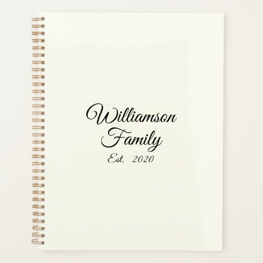 Elegantes, schwarzes, benutzerdefiniertes Skriptfa Planer (Vorderseite)