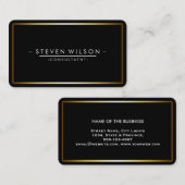 Elegantes schwarzes berufliches modernes visitenkarte (Vorne/Hinten)