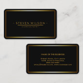 Elegantes schwarzes berufliches modernes visitenkarte (Vorne/Hinten)