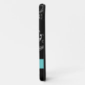 Elegantes, schwarzes Blätterblatt mit Blumenblätte Case-Mate iPhone Hülle (Hinten/Links)