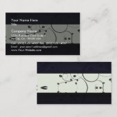 Elegantes schwarzes Blumenhochzeitsgeschenk Visitenkarte (Vorne/Hinten)