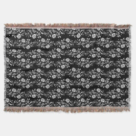 Elegantes Schwarzes Blumenmuster Decke