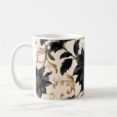 Elegantes Schwarzes Blumenmuster Kaffeetasse (Links)