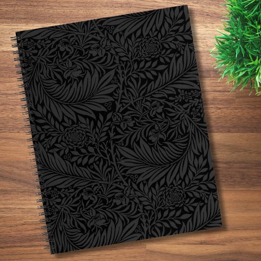 Elegantes schwarzes Blumenmuster Notizbuch
