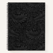 Elegantes schwarzes Blumenmuster Notizbuch (Vorderseite)