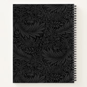 Elegantes schwarzes Blumenmuster Notizbuch (Rückseite)