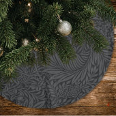Elegantes Schwarzes Blumenmuster Polyester Weihnachtsbaumdecke
