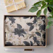 Elegantes Schwarzes Blumenmuster Seidenpapier (Geschenk)