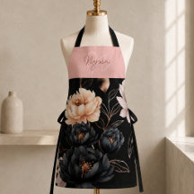 Elegantes schwarzes Blumenrosenmuster Monogramm Na