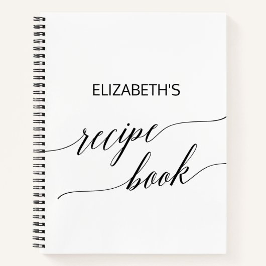 Elegantes Schwarzes Brautparty Rezept Notizblock (Vorderseite)