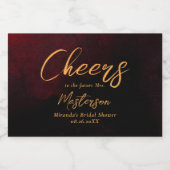 Elegantes Schwarzes Brautparty Schaumweinetikett (Einzelnes Label)