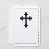 Elegantes Schwarzes Christliches Kreuz Hochzeit Einladung (Rückseite)