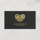 Elegantes schwarzes christliches Ministerium des Visitenkarte (Vorderseite)