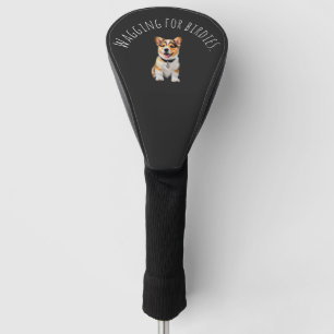 Elegantes schwarzes Corgi-Überzug 'Wagging for Bir Golf Headcover
