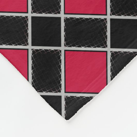 Elegantes Schwarzes Diamantmuster Fleecedecke (Ecke)