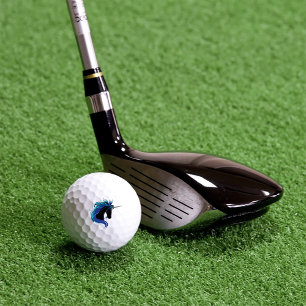 Elegantes Schwarzes Einhorn Blau Silber Magische F Golfball