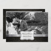 Elegantes schwarzes einladung (Vorne/Hinten)