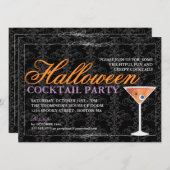 Elegantes schwarzes einladung (Vorne/Hinten)