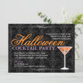 Elegantes schwarzes einladung (Stehend Vorderseite)