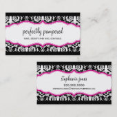 elegantes, schwarzes Flechtmuster, rosa Visitenkarte (Vorne/Hinten)