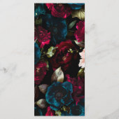 Elegantes Schwarzes Floral Wedding Menu Template Menükarte (Rückseite)