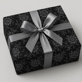 Elegantes schwarzes, florales dunkles Wrapping Pap Geschenkpapier