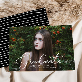 Elegantes schwarzes Foto-Abschluss-Skript Ankündigung