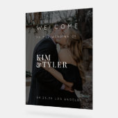 Elegantes Schwarzes Foto Begrüßungszeichen Acrylschild (Winkel)