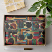 Elegantes schwarzes Frauenafrikanisches Muster in  Seidenpapier (Geschenk)