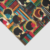 Elegantes schwarzes Frauenafrikanisches Muster in  Seidenpapier (Ausschnitt)