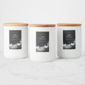 Elegantes Schwarzes Gebirge Kerzenlicht Lebensmitteletikett (Flaschen)