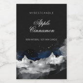 Elegantes Schwarzes Gebirge Kerzenlicht Lebensmitteletikett (Einzelnes Label)