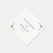 Elegantes schwarzes geometrisches Minimalistisches Serviette (Ecke)