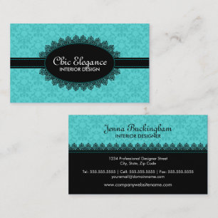 Elegantes Schwarzes Gesicht und Barock Visitenkarte