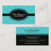 Elegantes Schwarzes Gesicht und Barock Visitenkarte (Vorne/Hinten)